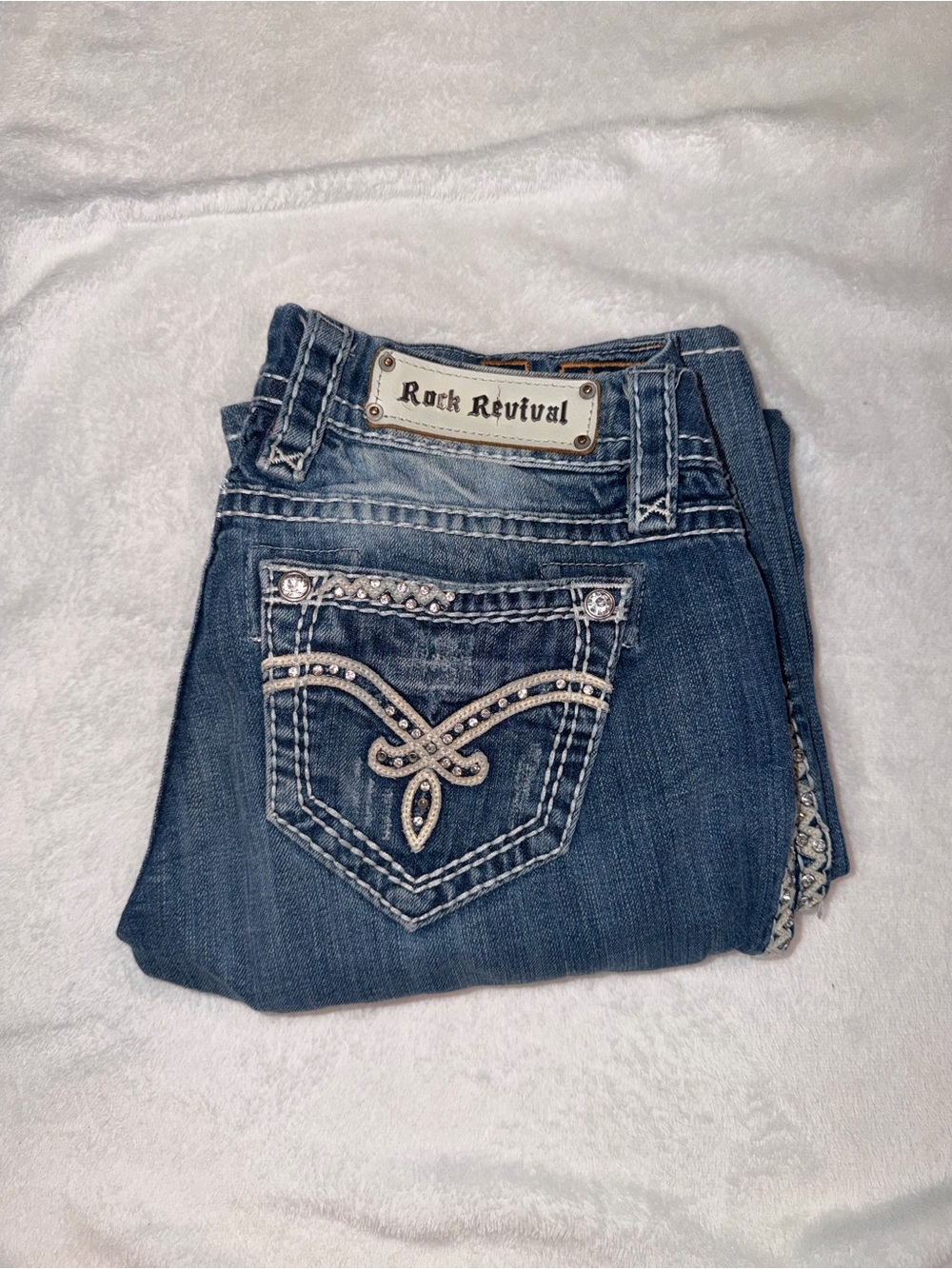 Rock Revival Women's Embellished Medium Blue Bootcut Jeans